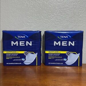 Tena Men Maximum Absorbency Guards 48 count x 2 Total 96 Count Incontinence Pads